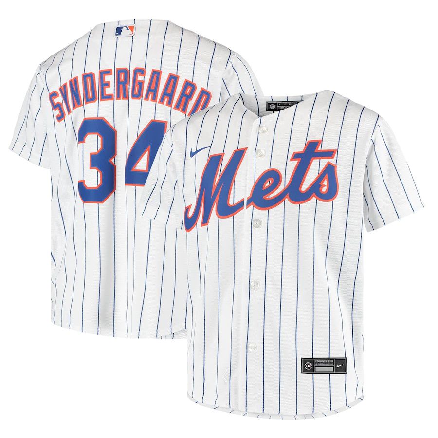 Cheap Youth New York Mets 34 Noah Syndergaard Nike White Home Replica Player MLB Jerseys